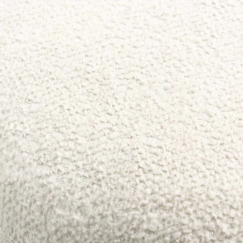 120cm White Boucle Bench with Black Legs