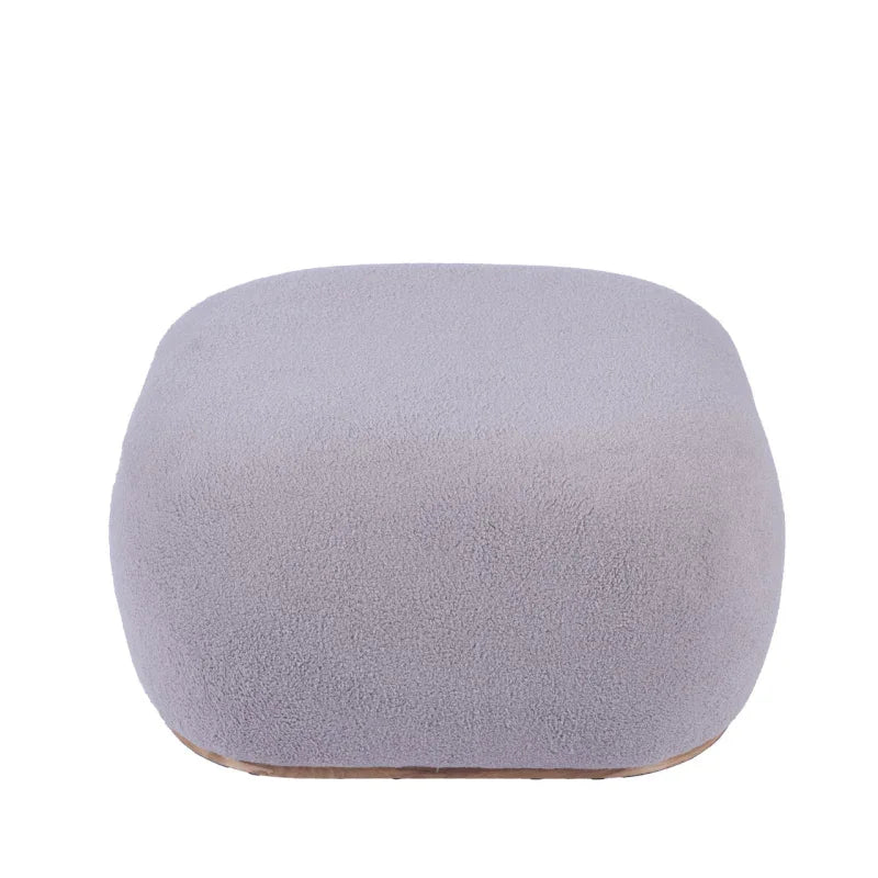 Grey Boucle Ottoman