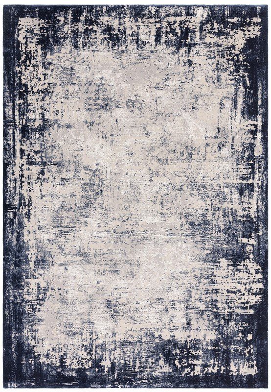 Kuza Border Navy Rug