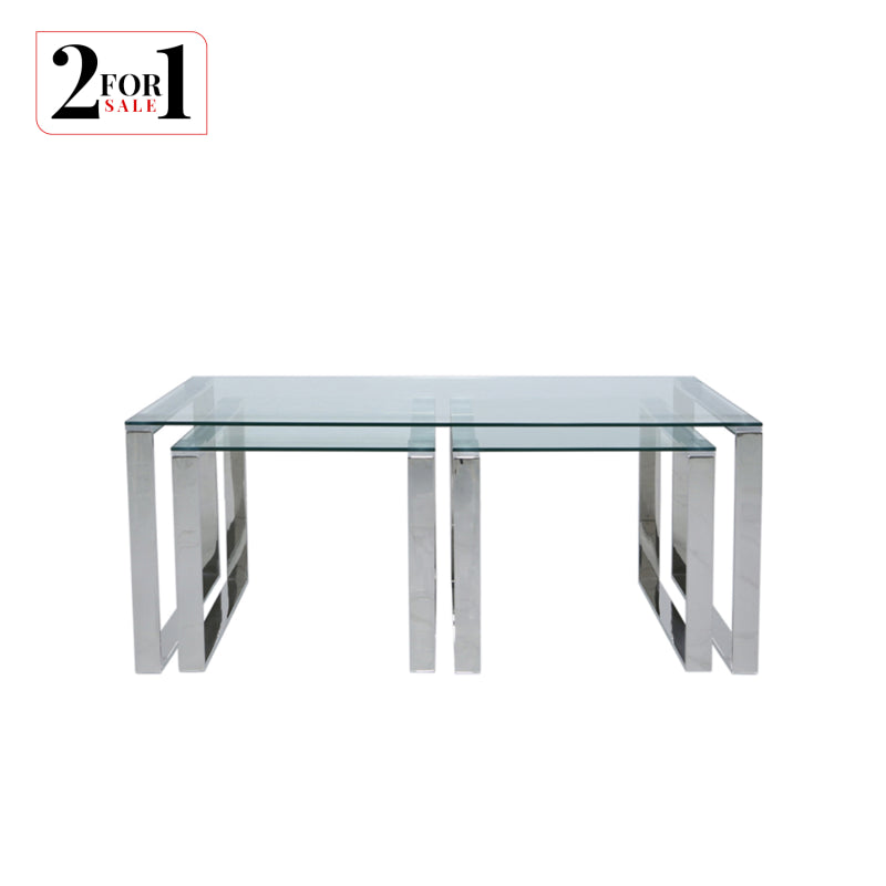 Set of 3 Harry Glass Coffee Tables