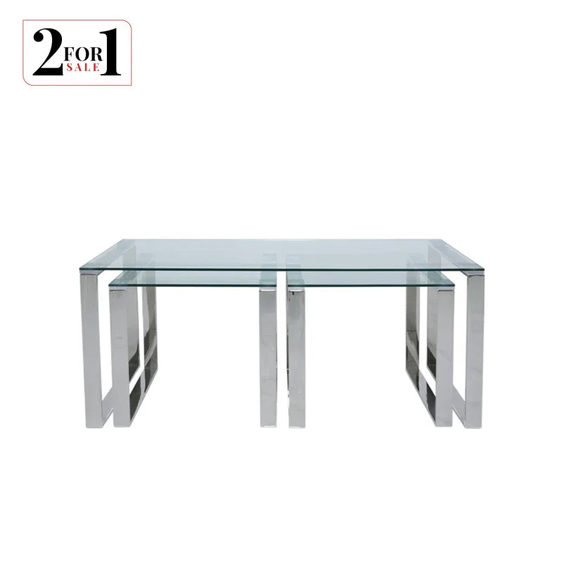 Set of 3 Harry Glass Coffee Tables