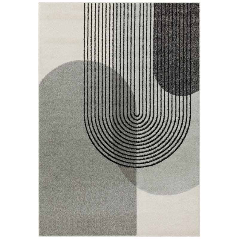 Muse Grey Retro Rug MU14 Rug - Image 1