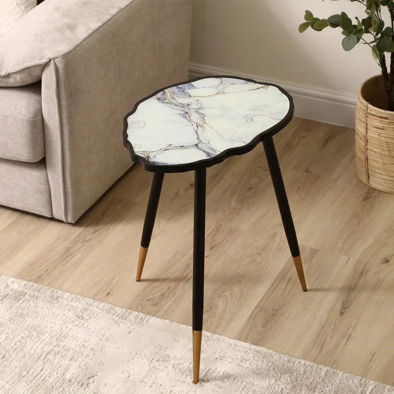 62.5cm White and Grey End Table