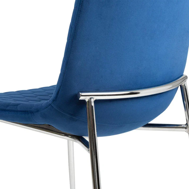 Zula Blue Dining Chair with Chrome Legs