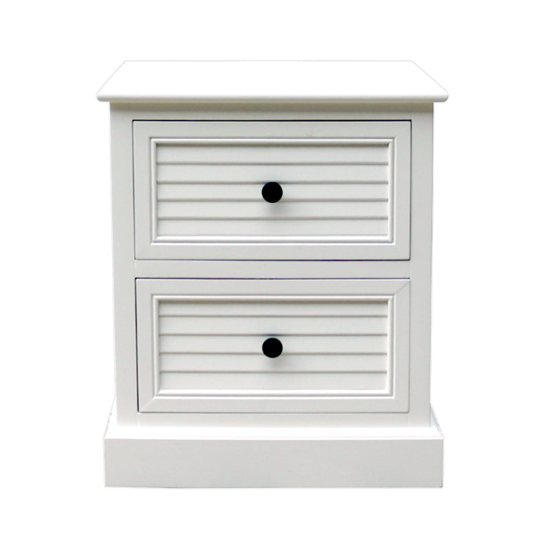 Elise 2 Drawer Bedside Cabinet Pearl White