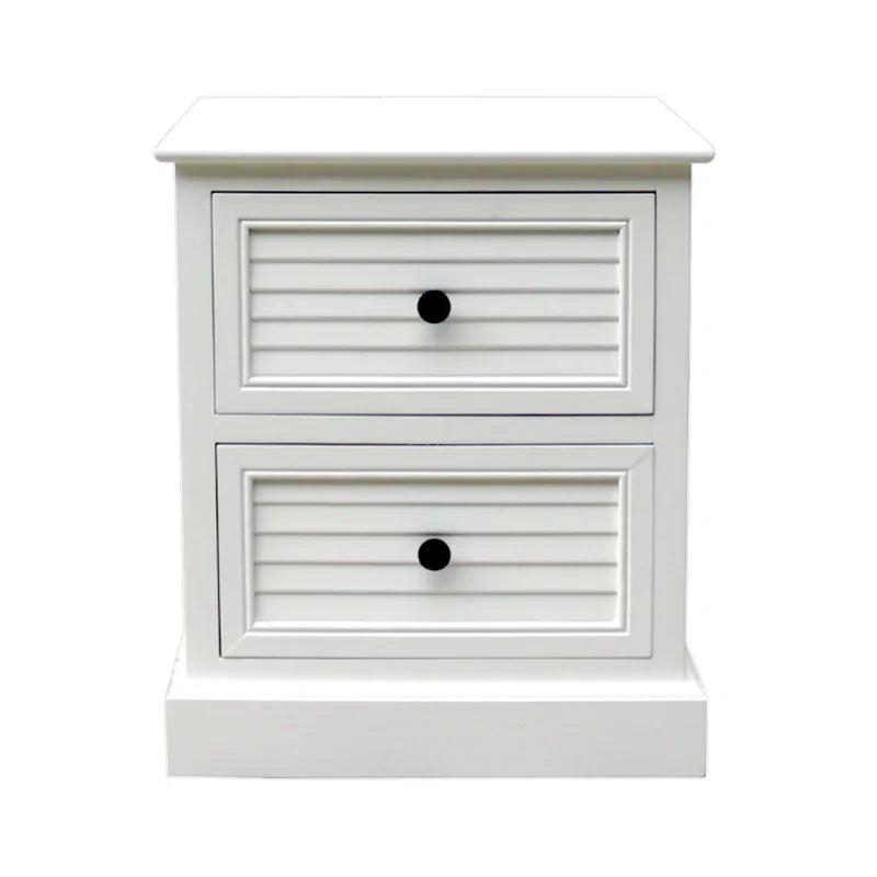 Elise 2 Drawer Bedside Cabinet Pearl White