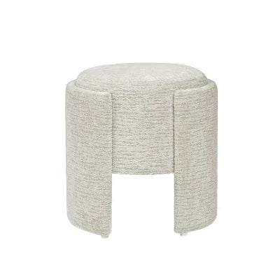 43cm Taupe Chenille Round Stool