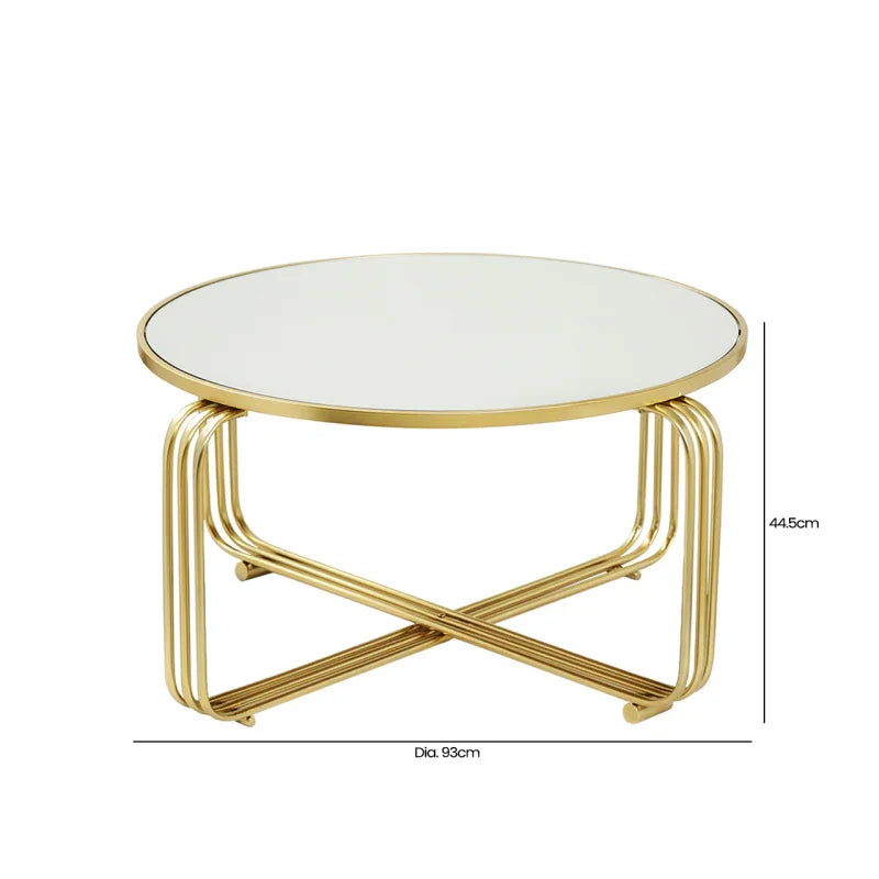 Yuan Gold Metal with Mirror Top Coffee Table