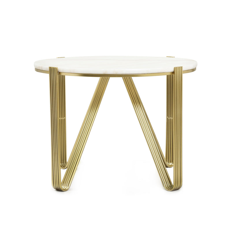 Yohan White Marble with Gold Metal Legs Coffee Table