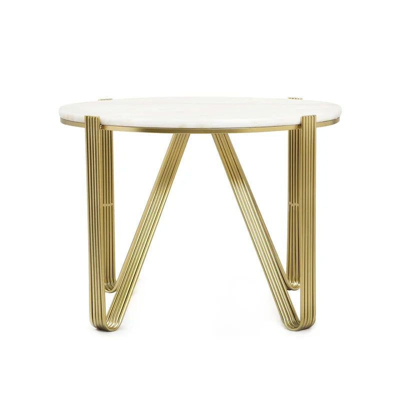 Yohan White Marble with Gold Metal Legs Coffee Table