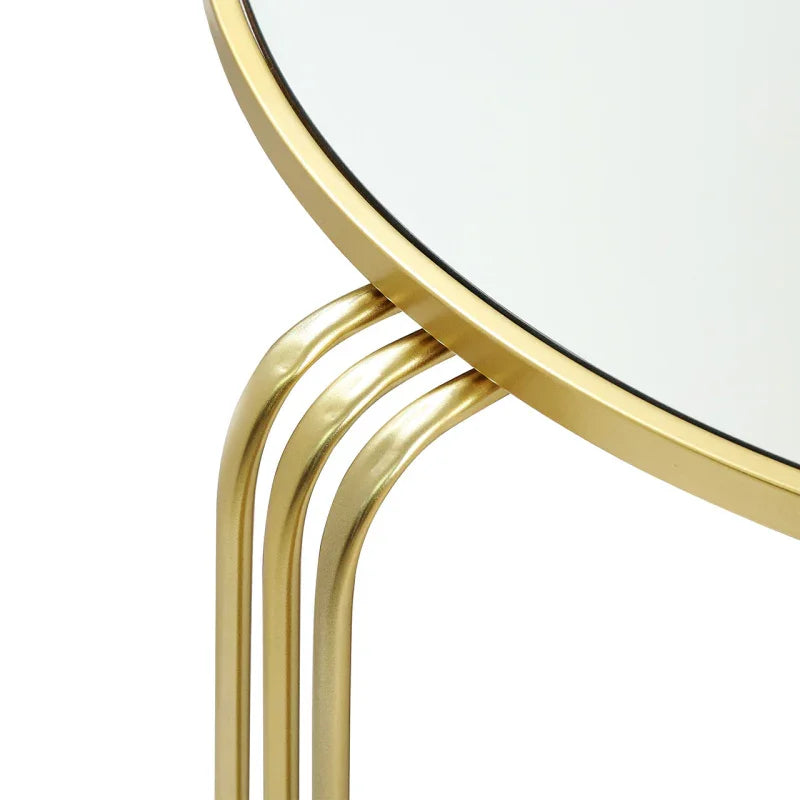 Yuan Gold Metal with Mirror Top Coffee Table