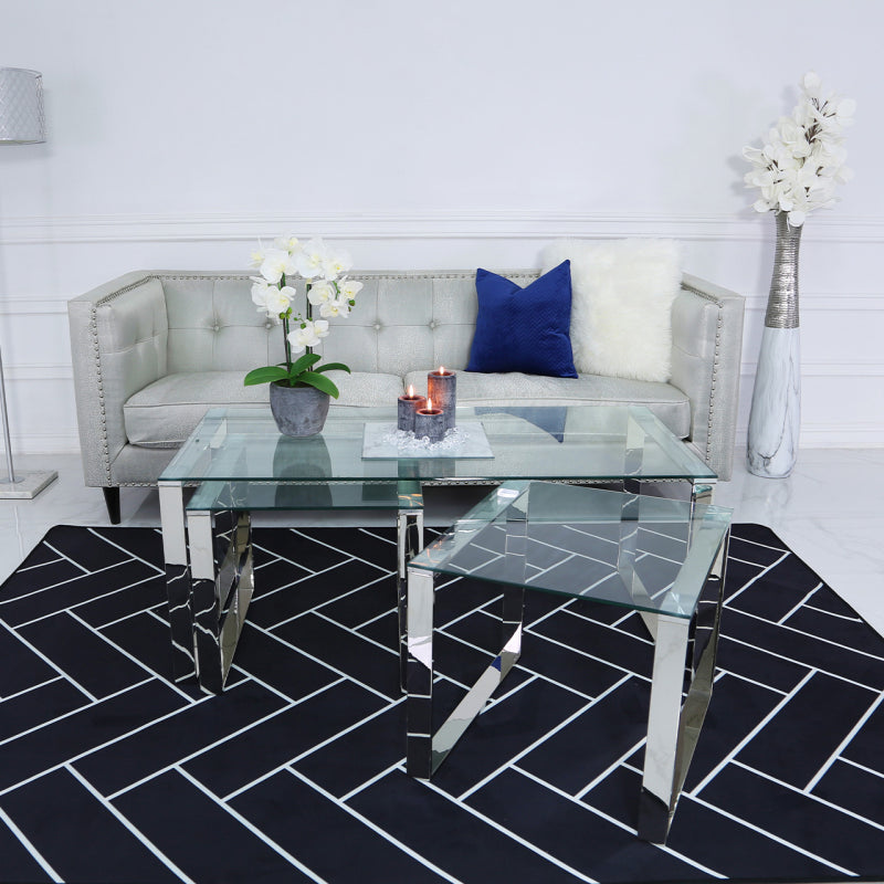 Set of 3 Harry Glass Coffee Tables