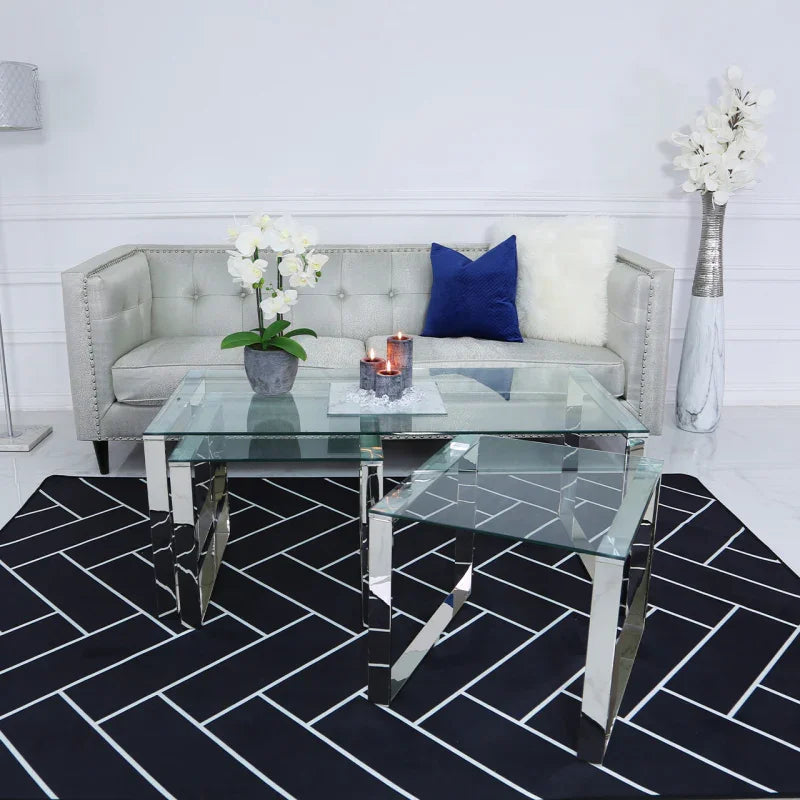 Set of 3 Harry Glass Coffee Tables