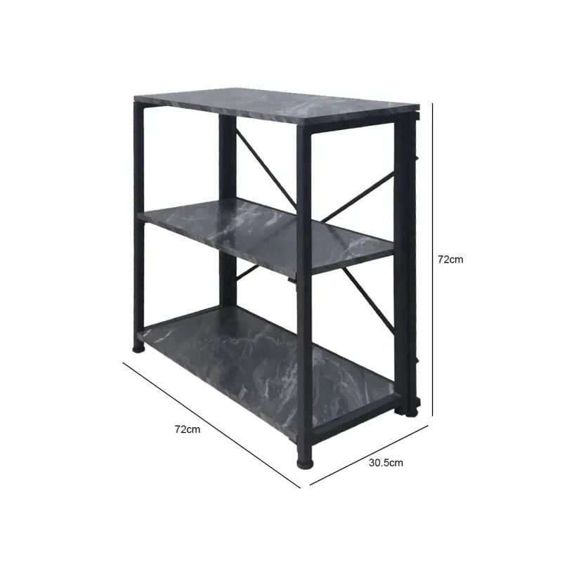 Alora 72cm 3-Tier Black Display Unit