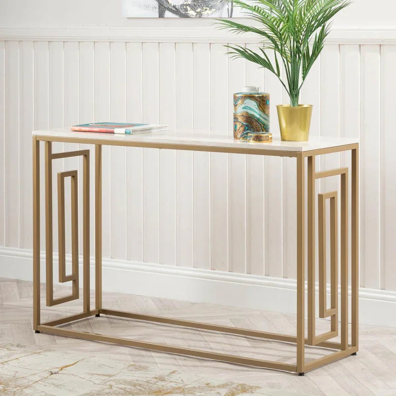 Devon Cream and Gold Console Table
