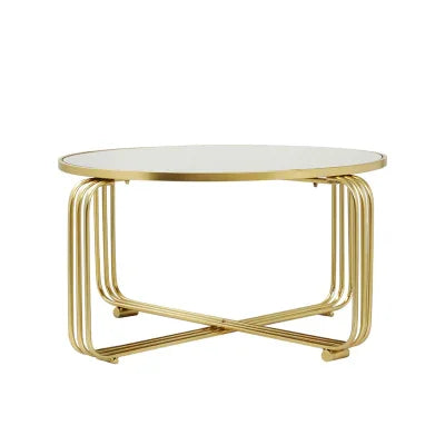 Yuan Gold Metal with Mirror Top Coffee Table