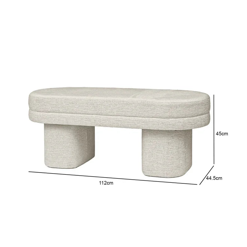 45cm Taupe Chenille Bench