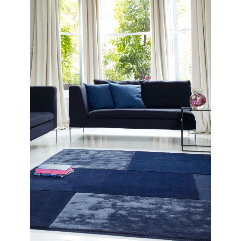 Tate Tonal Textures Navy Rug - Image 2
