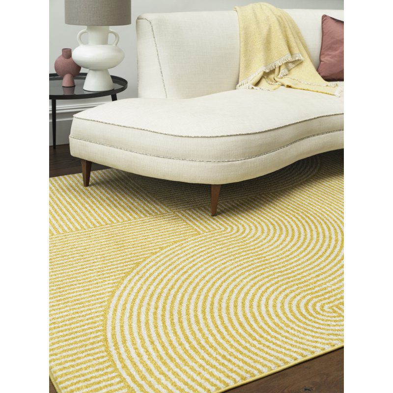 Muse Yellow Geometric Mu18 Rug