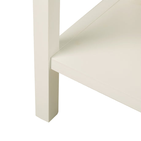 Lindon 1 Drawer End Table White with Gold Handles