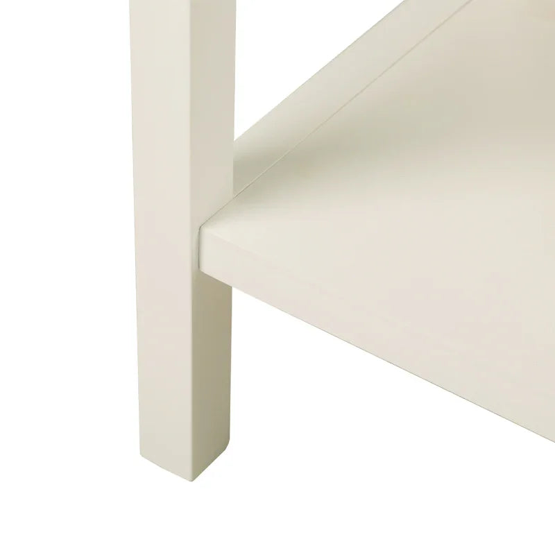 Lindon 1 Drawer End Table White with Gold Handles