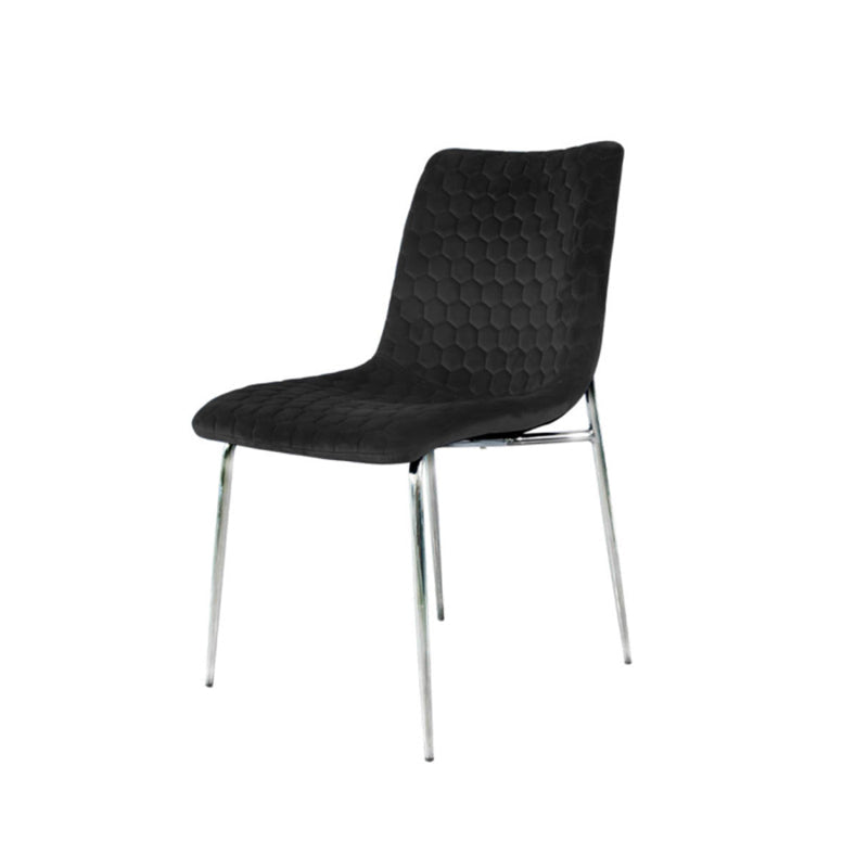 Zula Black Dining Chair with Chrome Legs