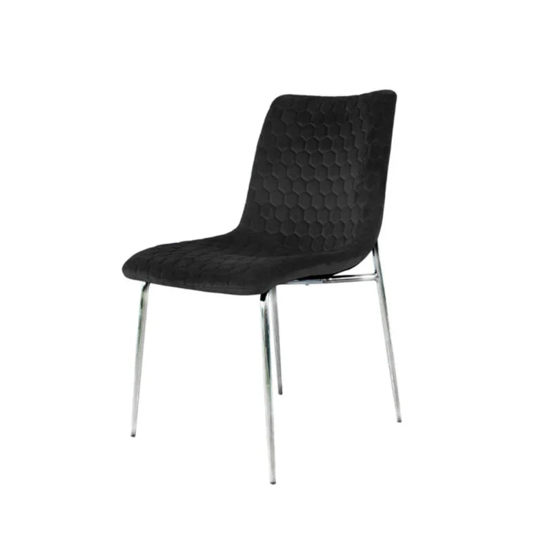 Zula Black Dining Chair with Chrome Legs