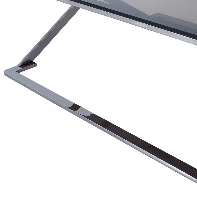 Axel Grey Gunmetal Coffee Table with Smoke Glass Top