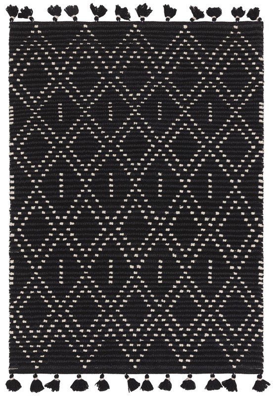 Nepal Black/Cream Diamond Rug