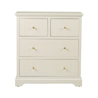 Lindon 4 Drawer Chest Cabinet White with Gold Handles