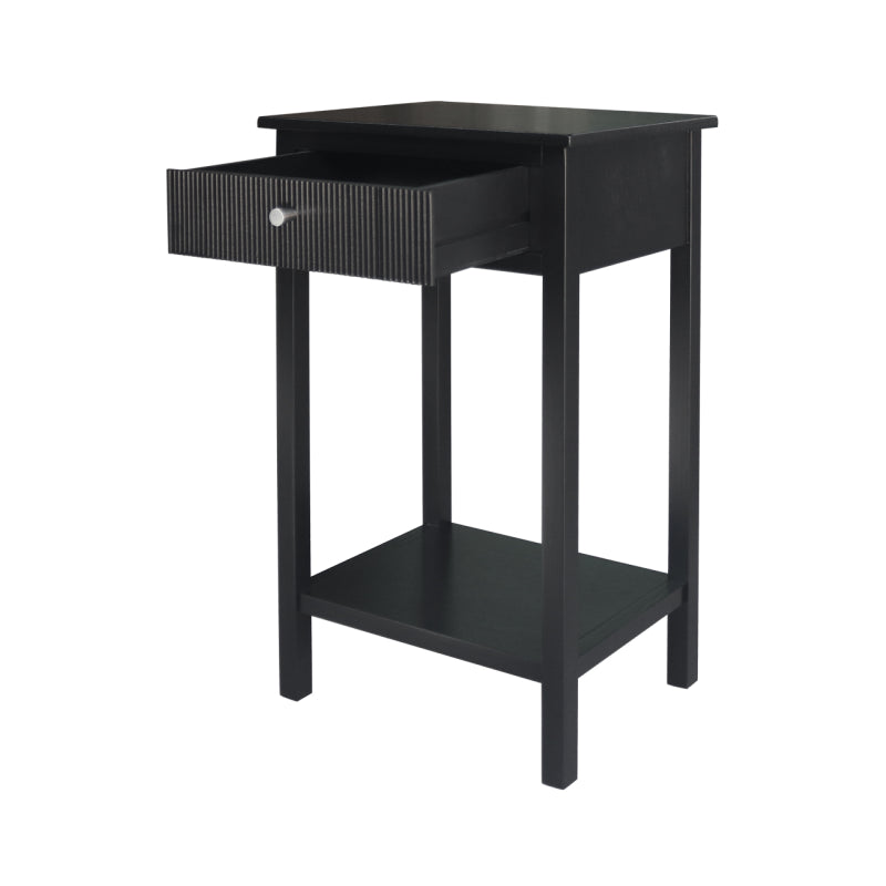 Lindon Black Wood End Table