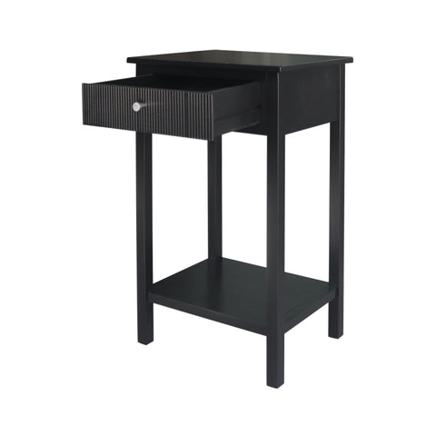 Lindon Black Wood End Table