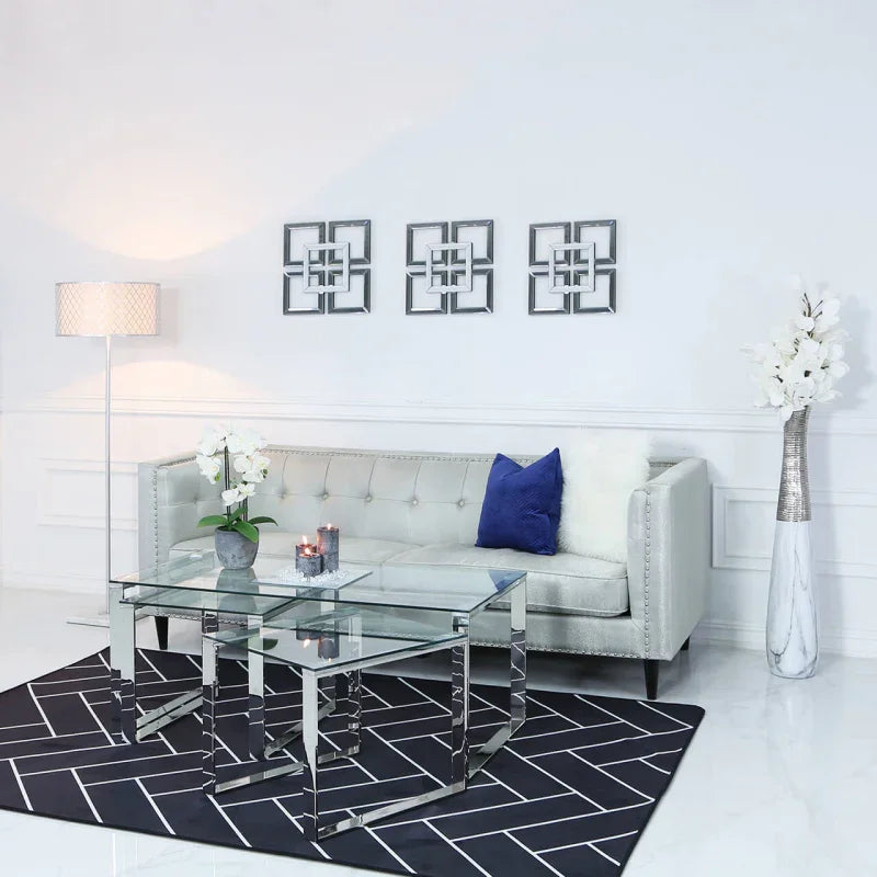 Set of 3 Harry Glass Coffee Tables