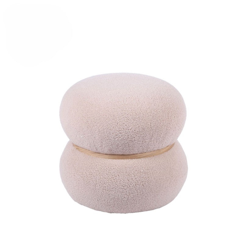 Beige Boucle Ottoman