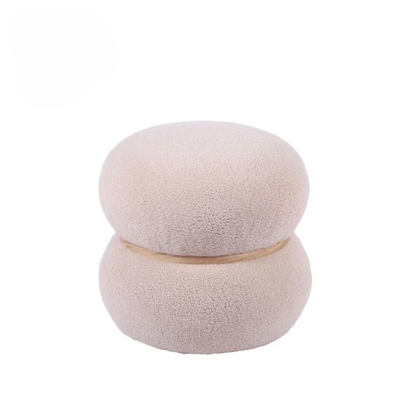 Beige Boucle Ottoman
