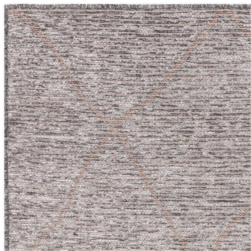 Grey textured area rug with subtle diamond pattern, modern living room floor covering