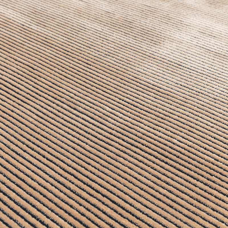 Kuza Plain Stripe Terracotta Rug - Image 4