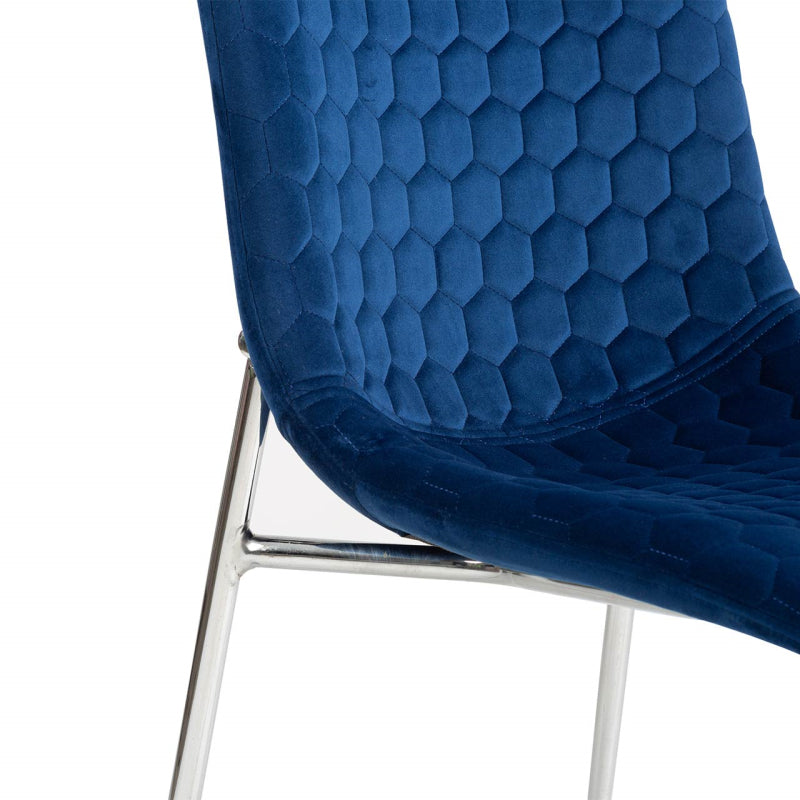 Zula Blue Dining Chair with Chrome Legs