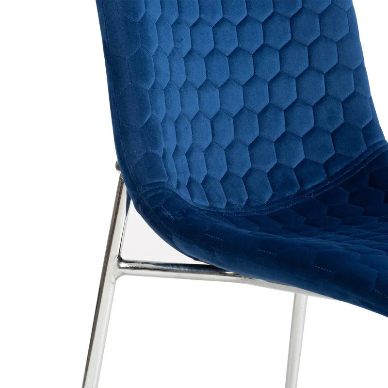 Zula Blue Dining Chair with Chrome Legs