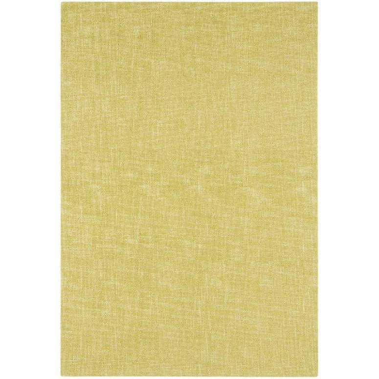 Yellow area rug with subtle textured pattern, rectangular and suitable for living room flooring