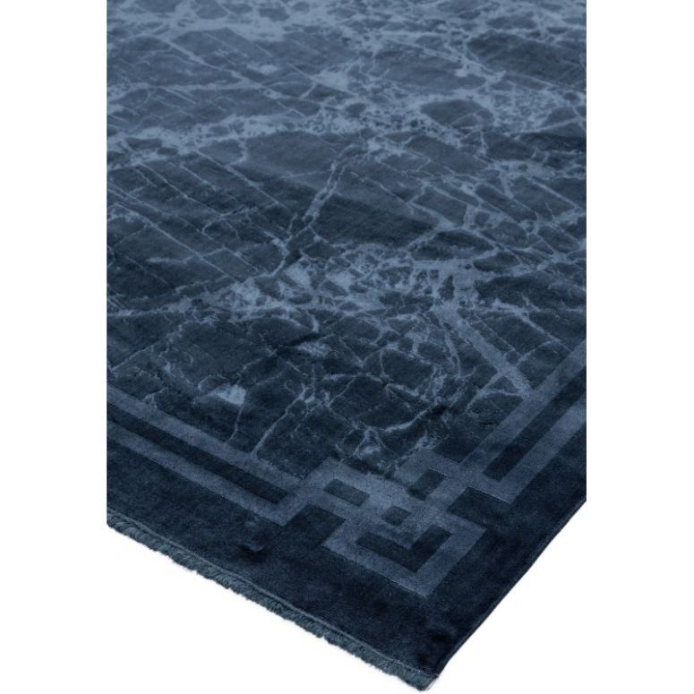 Zehraya Ze02 Ink Blue Border Rug