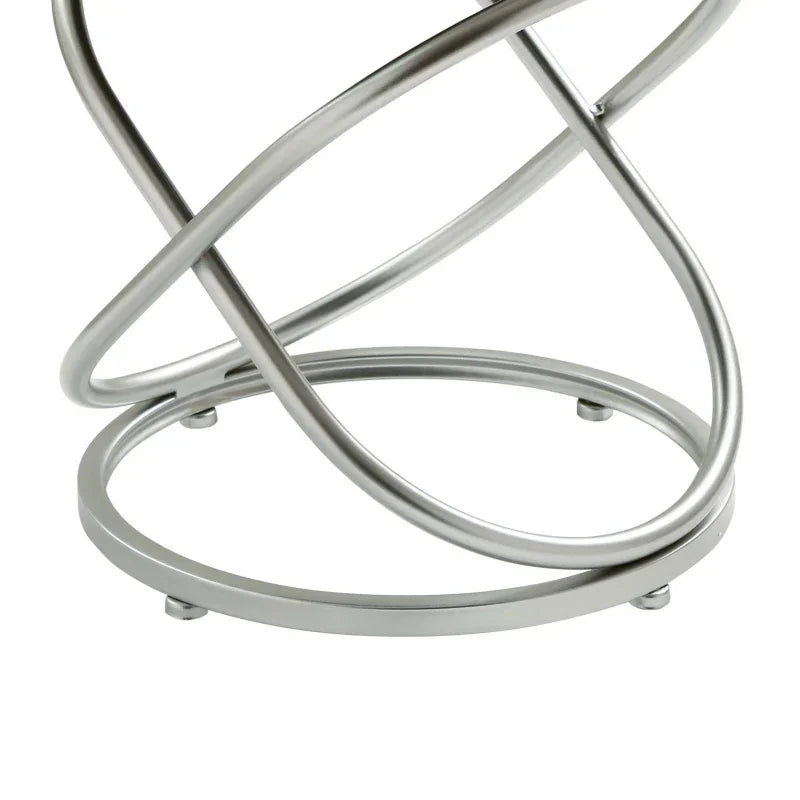 46cm Taupe Velvet Rizzo Stool with Matte Silver Legs