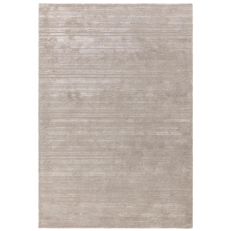 Beige textured area rug with subtle horizontal striped pattern, rectangular shape