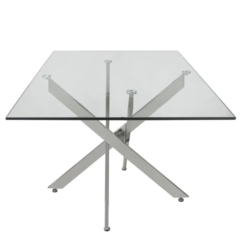 Nova 160cm Chrome and Glass Dining Table - DSP