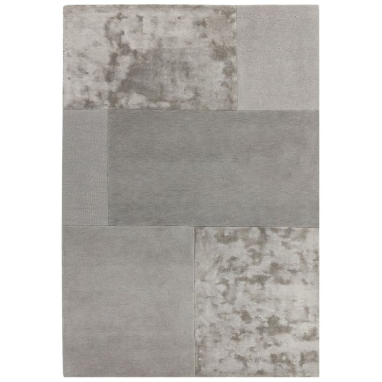 Tate Tonal Textures Silver Rug - Image 1