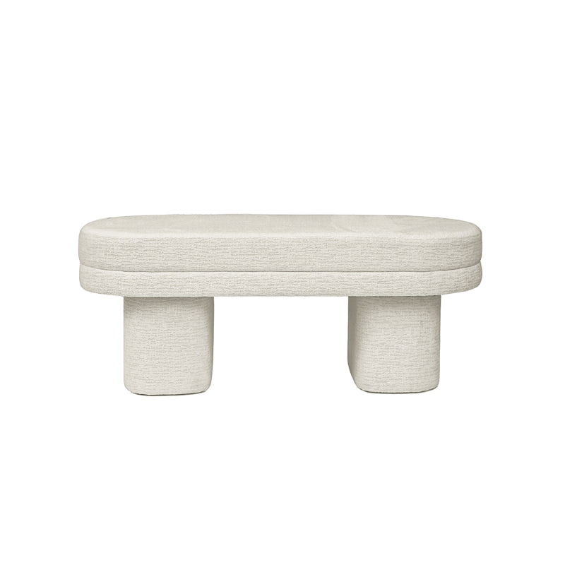 45cm Taupe Chenille Bench