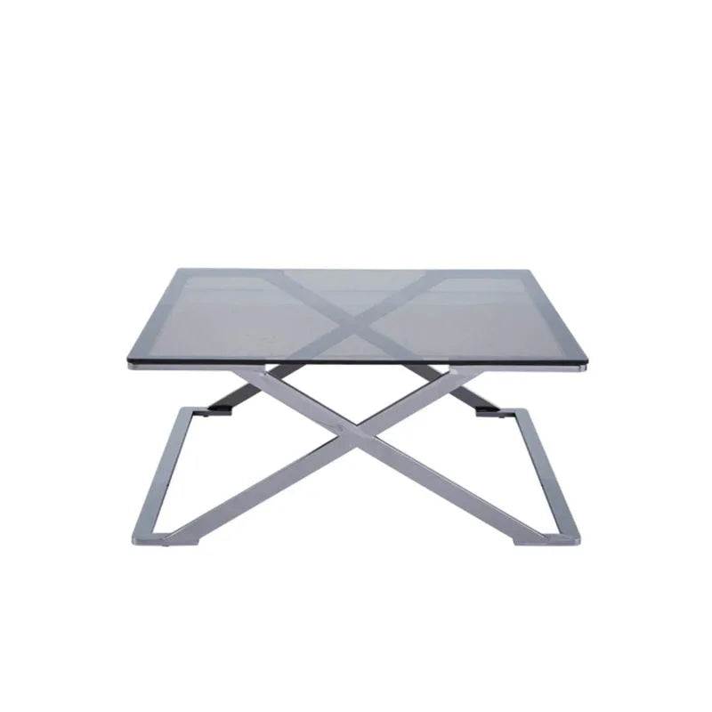 Axel Grey Gunmetal Coffee Table with Smoke Glass Top