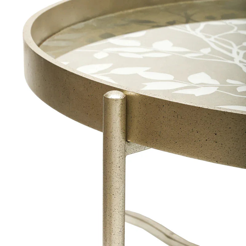 40cm Champagne Coffee Table with Leaves Design KD Legs