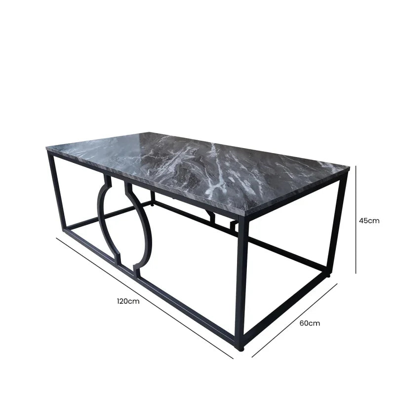 Alora Black Metal Coffee Table - KD