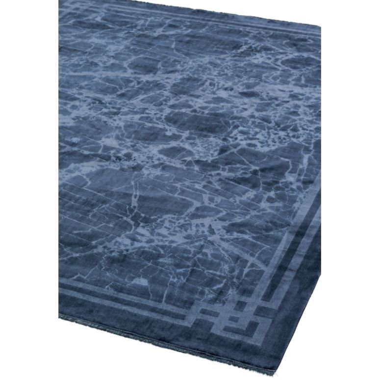 Zehraya Ze02 Ink Blue Border Rug